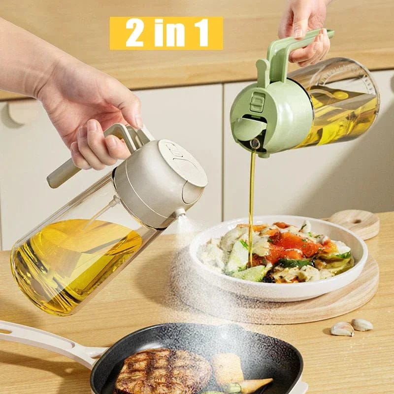 2-in-1 Oil Sprayer & Dispenser - Kitchen Cooking Bottle