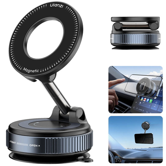 360* Vacuum Magnetic Car Phone Mount - Strong Suction Holder