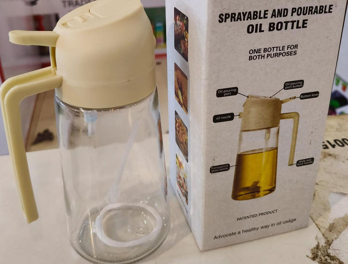 2-in-1 Oil Sprayer & Dispenser - Kitchen Cooking Bottle