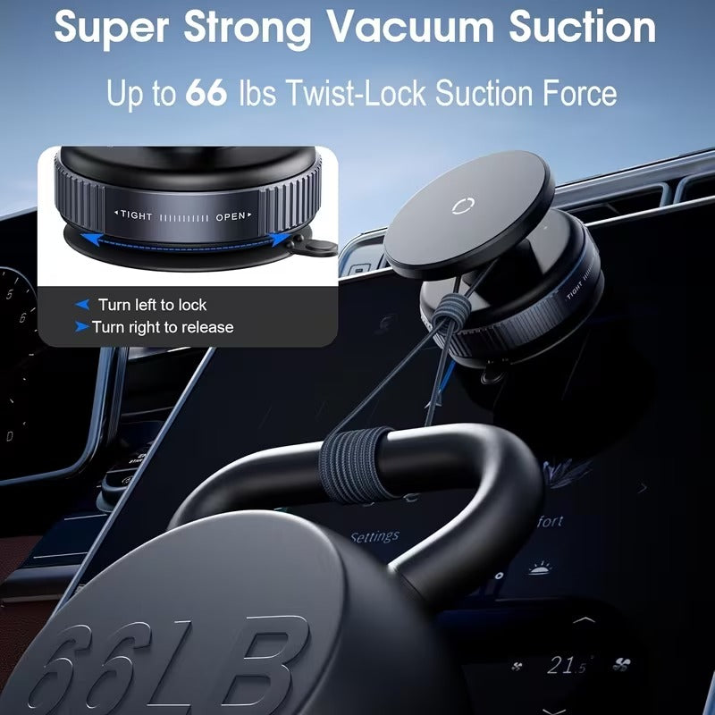 360* Vacuum Magnetic Car Phone Mount - Strong Suction Holder
