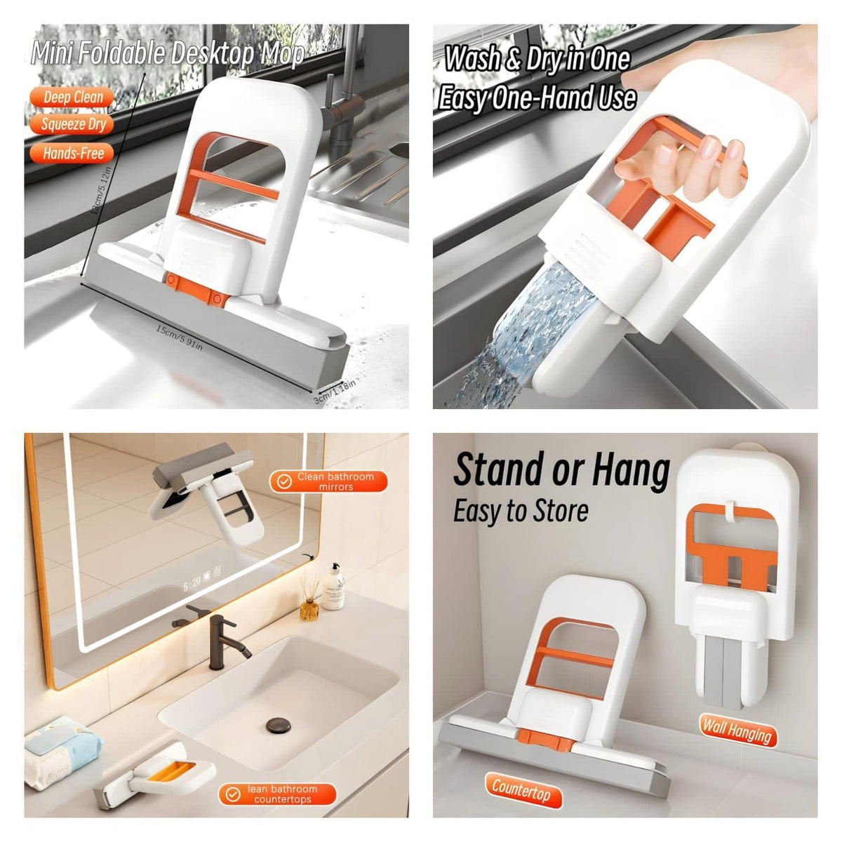 Foldable Mini Sponge Mop - Easy Floor Cleaning Mop