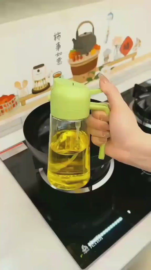 2-in-1 Oil Sprayer & Dispenser - Kitchen Cooking Bottle